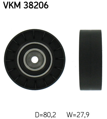 Deflection/Guide Pulley, V-ribbed belt - VKM 38206 SKF
